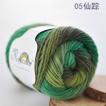 Fil de laine Pure 100% 50g/180m, dégradé arc-en-ciel, doux, tricot à la main, Crochet, bricolage, écharpe d'hiver, gants, châle, pull, matériaux de fabrication