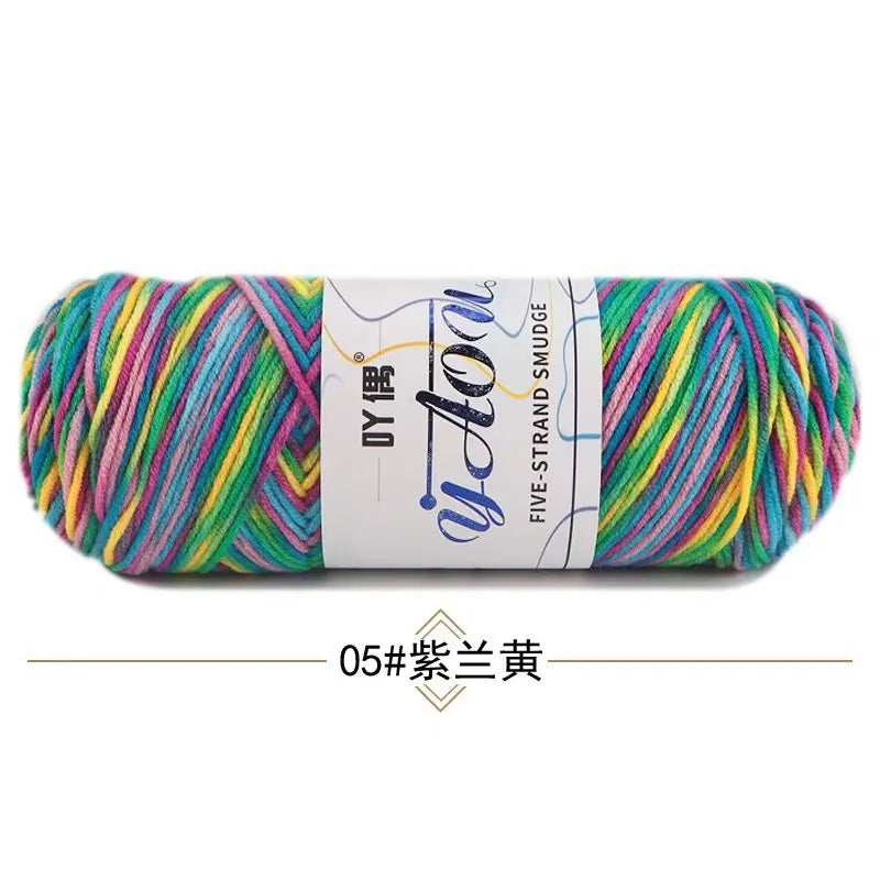 Fil à tricoter à la main en coton au lait coloré, 100g, section teinte au Crochet, ligne de fil, couverture, châle, chapeau, chaussettes, 200 mètres, 1 pièce