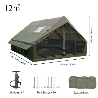 Tente de camping gonflable PAKICETUS pour 4 à 8 personnes avec fenêtres, tente de camping portable résistante à l'eau
