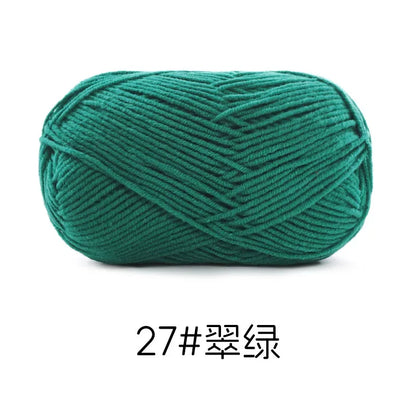 Pelote de Fil de Coton de Lait Peigné à 4 Brins, Laine Douce pour Crocheter et Tisser à la Main, 50g Chacun. 120M)