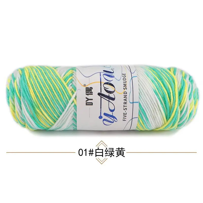 Fil à tricoter à la main en coton au lait coloré, 100g, section teinte au Crochet, ligne de fil, couverture, châle, chapeau, chaussettes, 200 mètres, 1 pièce