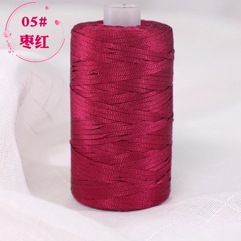 Fil de Crochet d'été en Satin, 100g/bobine, sangle conçue, fil fantaisie mélangé pour bricolage, chapeau, sac à main, pull, chapeau, 1 pièce
