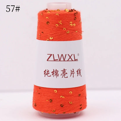   Блэк – fil de coton à paillettes, 100g, 800M, 3mm, décoration tricotée, crochet à la main, tricot jaune