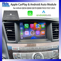 RideMedia 2026 mise à niveau GPS musique Bluetooth CarPlay Android Interface pour Infiniti QX56 QX60 QX70 QX80 FX37 FX50 JX35 M25 M37