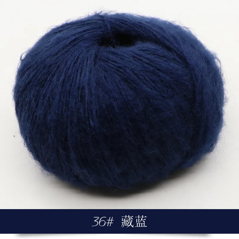 Fil Mohair tricoté à la main, 25g, 1 pièce, ligne de laine chaude au Crochet, pull shwal, écharpe