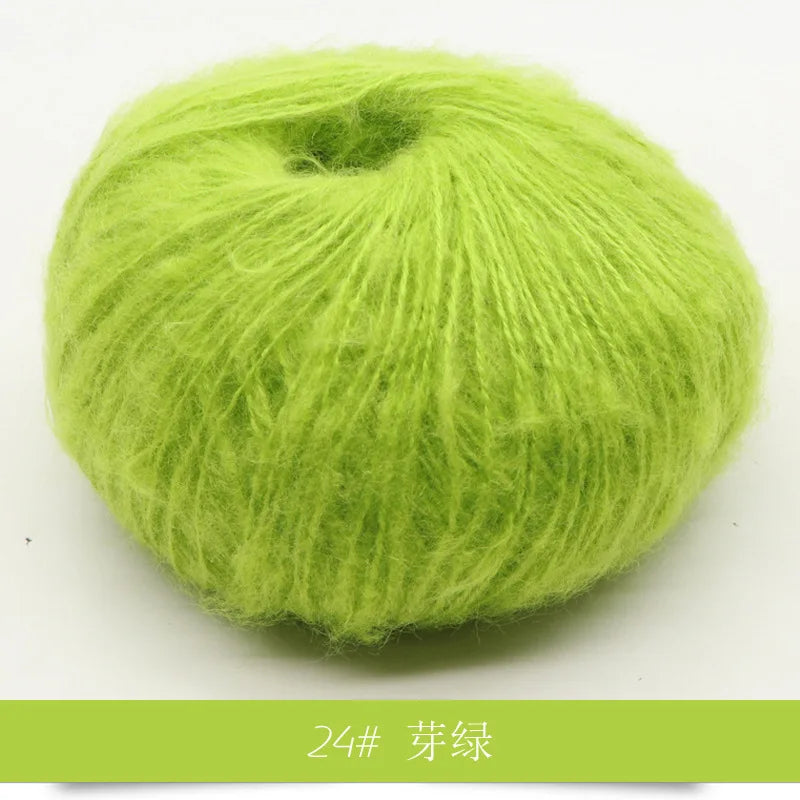 Fil Mohair tricoté à la main, 25g, 1 pièce, ligne de laine chaude au Crochet, pull shwal, écharpe