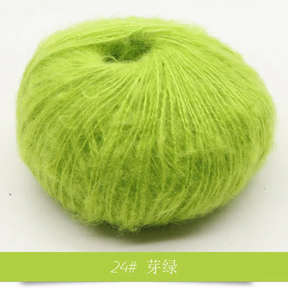 Fil Mohair tricoté à la main, 25g, 1 pièce, ligne de laine chaude au Crochet, pull shwal, écharpe