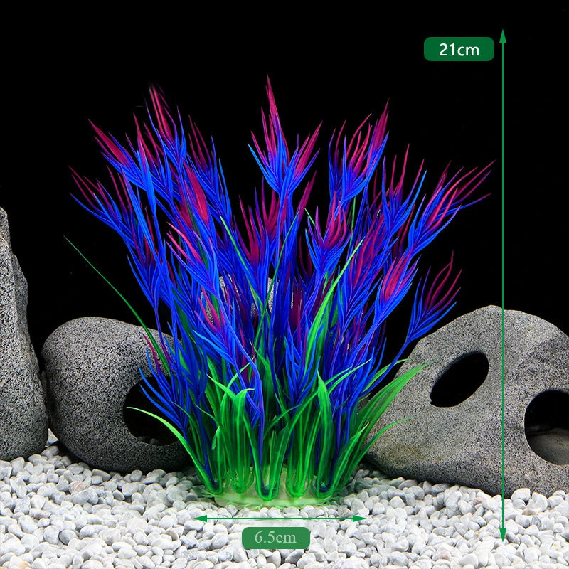 Plantes artificielles décoratives pour aquarium, herbe aquatique en plastique pour décorations d'aquarium, accessoires pour aquarium, plantas acuario