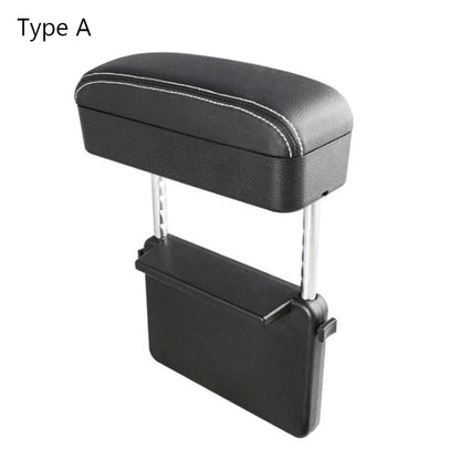 Leather Auto Car SUV Front Seat Side Gap Center Console Storage Box Organizer Pocket Adjustable Lifeable Armrest
