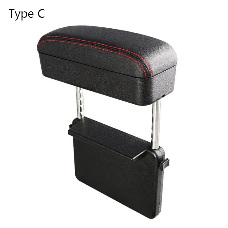 Leather Auto Car SUV Front Seat Side Gap Center Console Storage Box Organizer Pocket Adjustable Lifeable Armrest