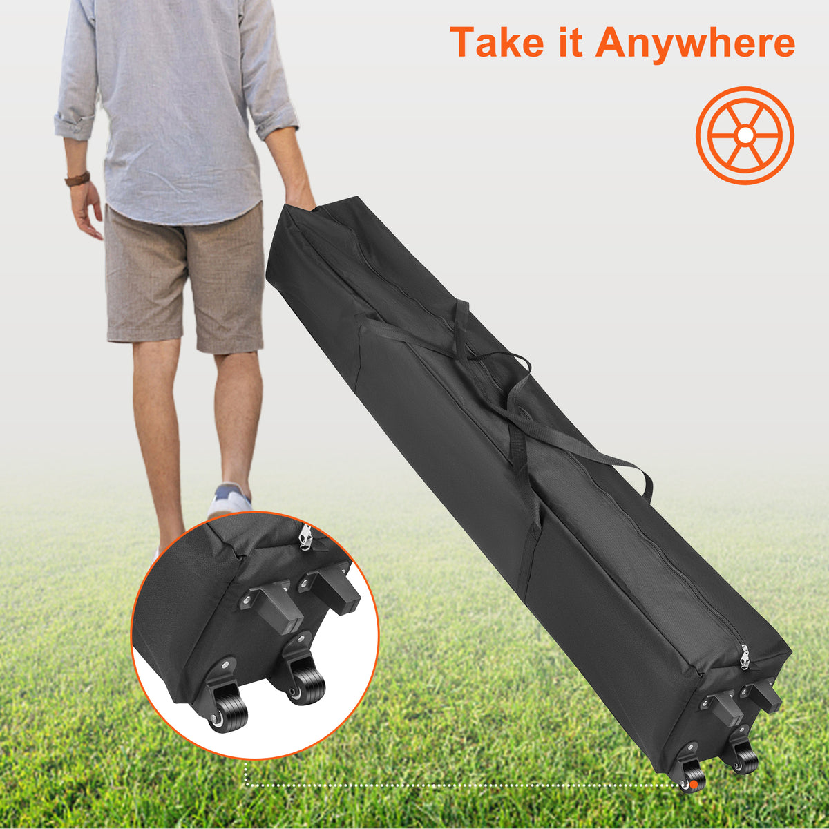 SucceBuy 10x10 Pop Up auvent tente extérieure dix avec parois latérales amovibles et sac à roulettes abri portable instantané pour camp de fête